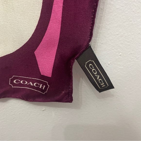 Coach Signature Silk Scarf Colorful - Picture 4 of 7